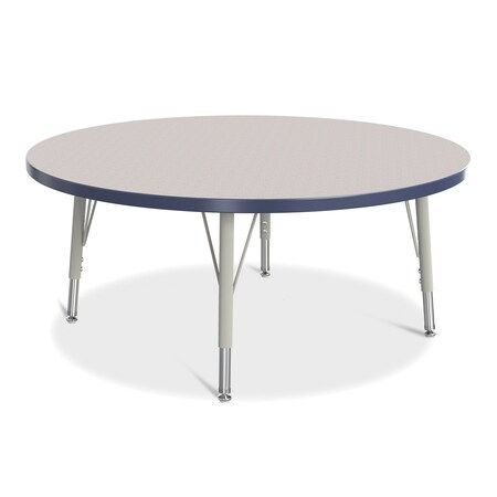 Jonti-Craft Berries Round Activity Table, 42 in. Diameter, E-height, Freckled Gray/Navy/Gray 6468JCE112